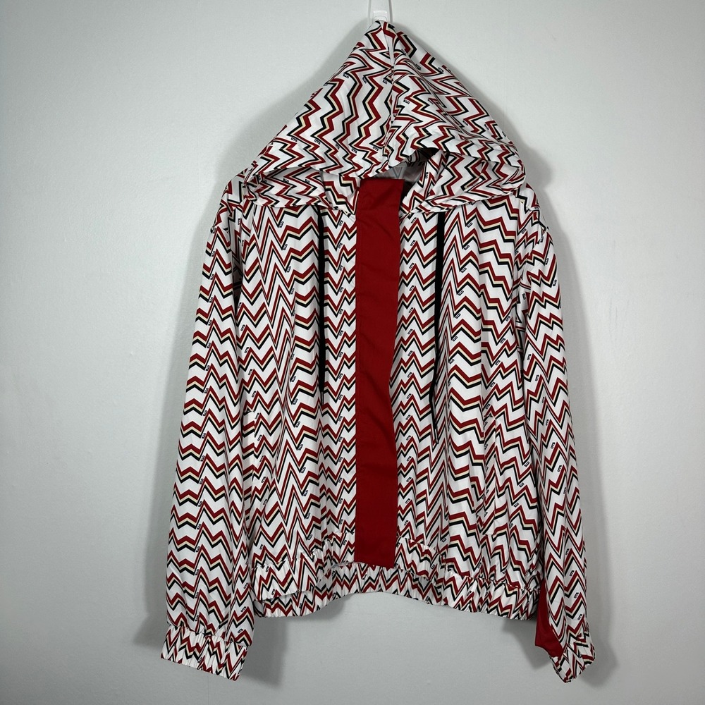 One Teaspoon Track Jacket Womens‎ XXL Red White New Chevron Zigzag Windbreaker